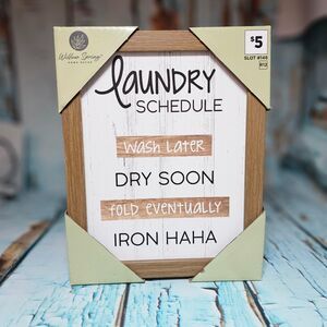 Willow Spring Laundry Schedule Framed Sign 8x10 Funny Laundry Room Wall New